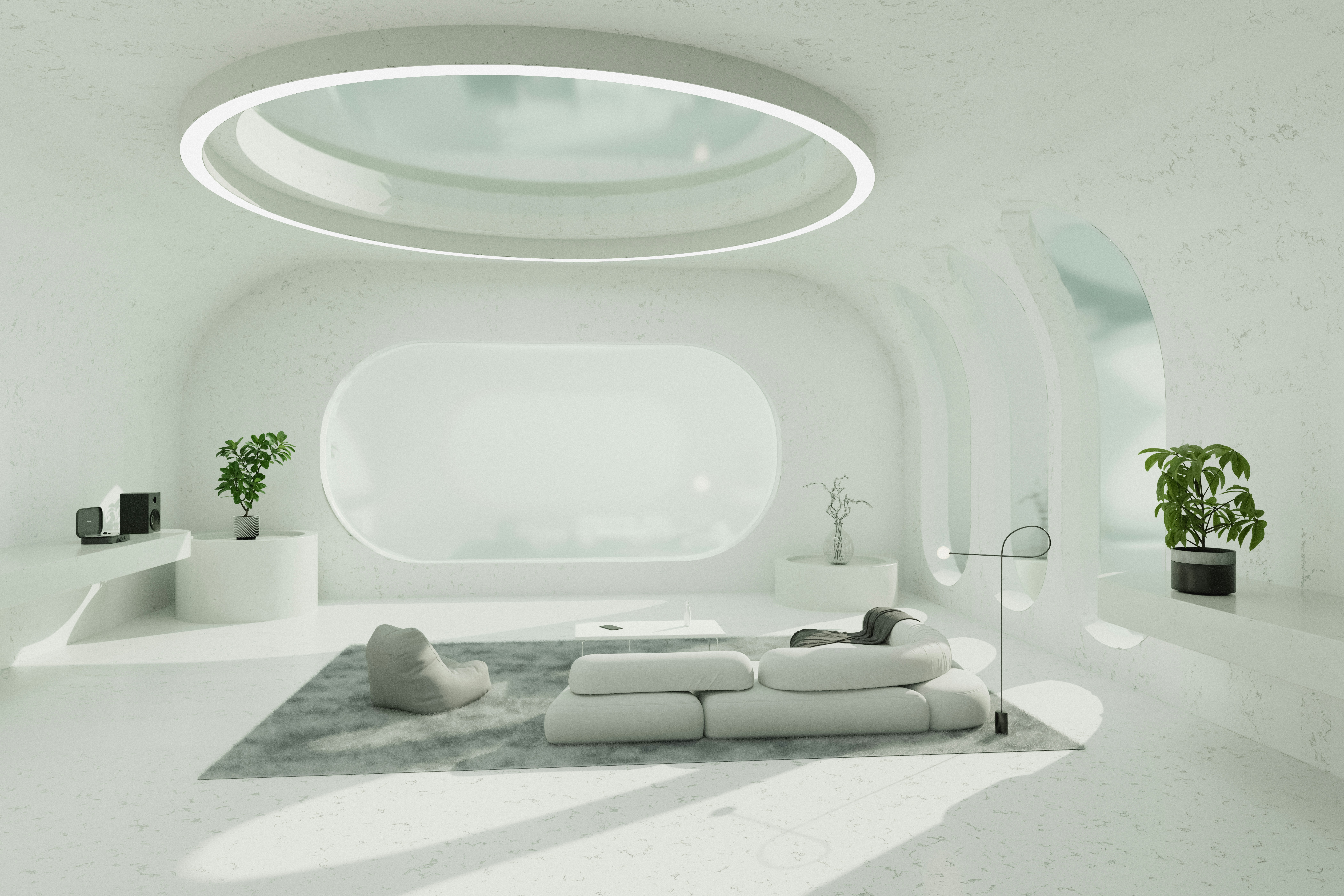 White interior living room