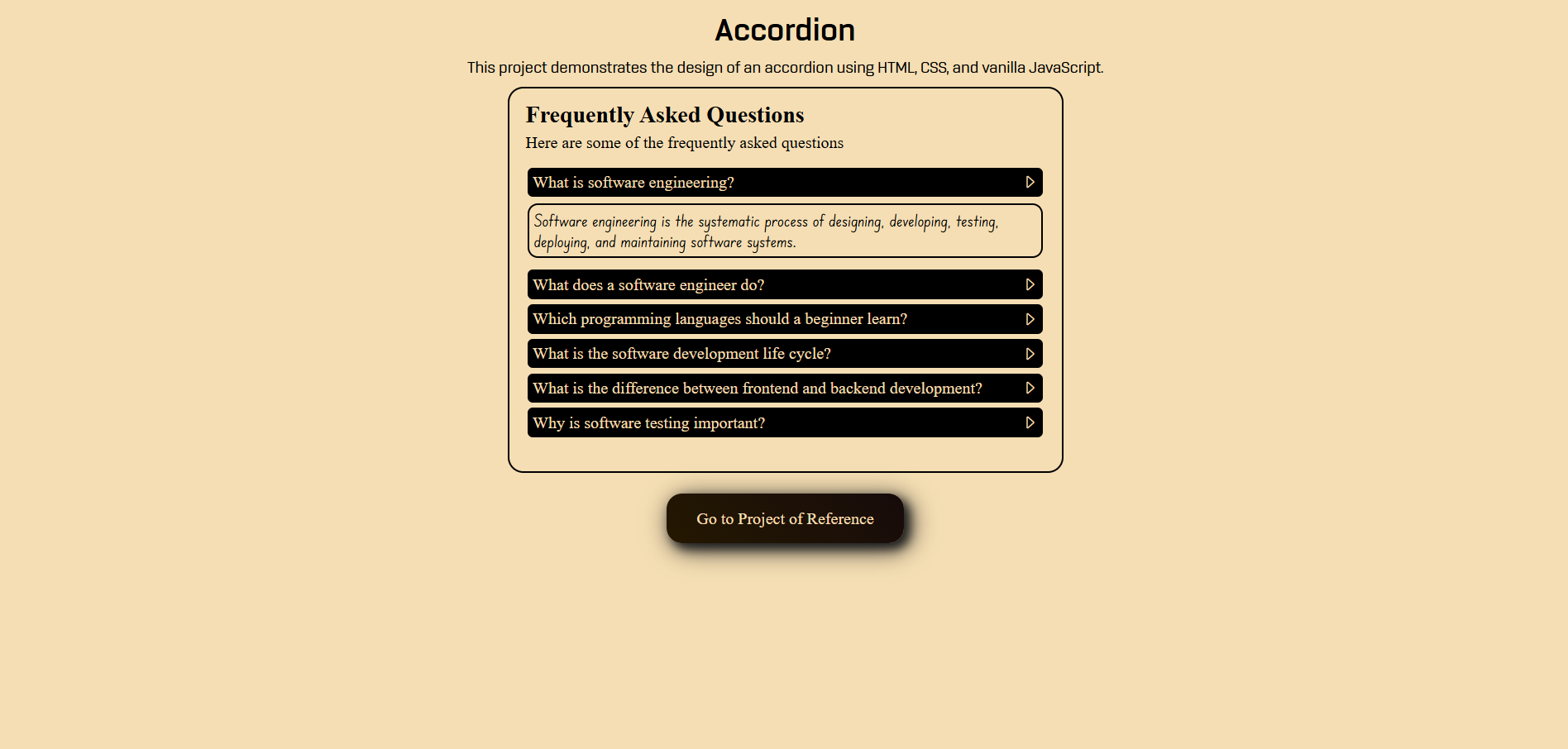 Accordion screenshot